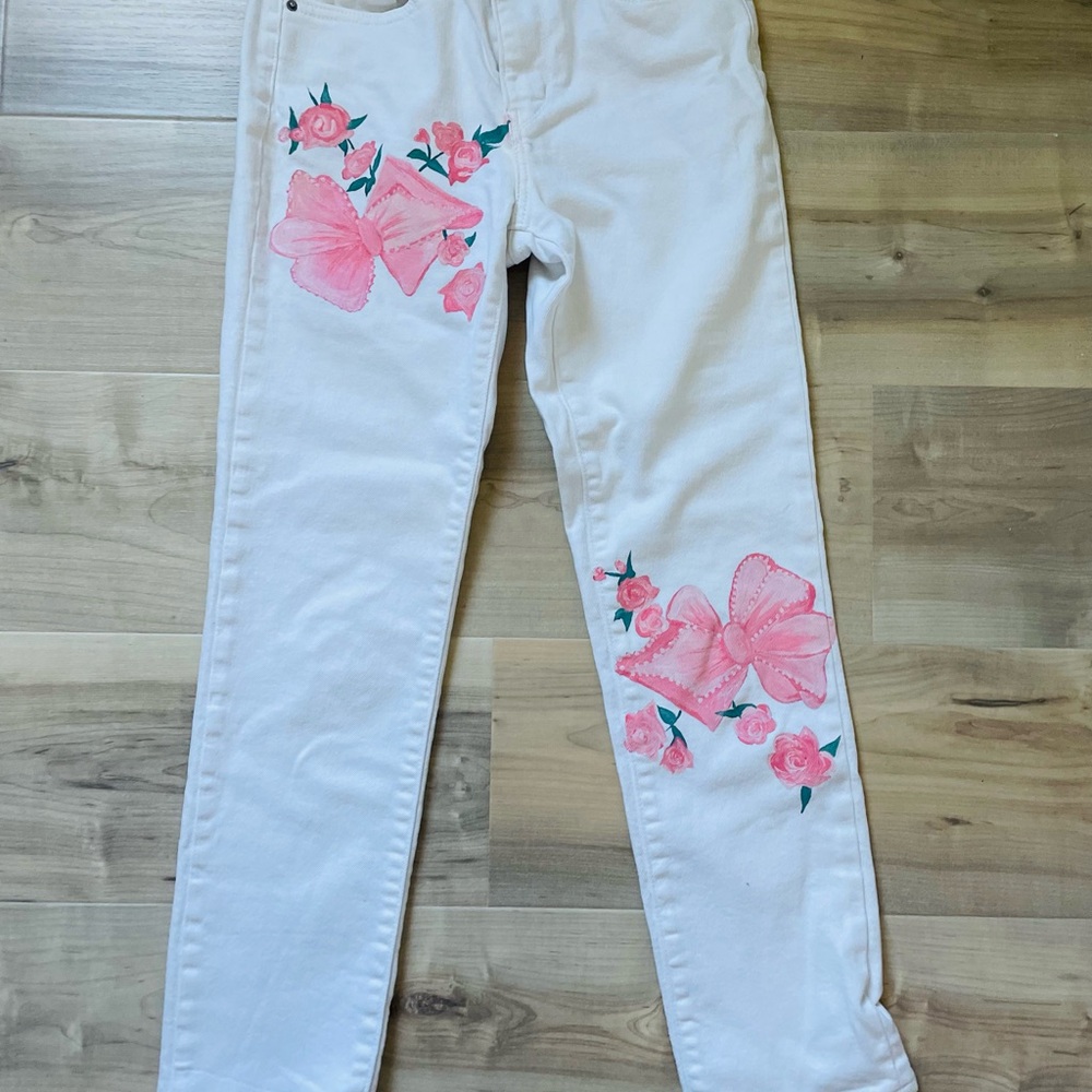 LoveShackFancy Inspired Painted Levi’s
